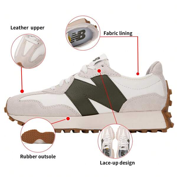 New Balance Men's And Women's Couple's Shoes, Lightweight Casual Shoes, Retro Low-Top Breathable And Comfortable Sneakers MS327ASN-D