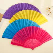 1PC/5PCS 塑料便携式手持舞蹈派对风扇，中式日式婚礼装饰折叠，低调简约的礼物，适合派对、婚礼、典礼、家居装饰，或作为礼物送给他人，作为表演道具；适合 DIY，适合派对主题或创造独特的设计。 - 彩色 - 查看 9