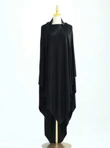 1pc Plain Jersey Oversize Tie Shawl, Convenient Hijab For Women, For Daily Wear With Abaya For Dress - Multicolor - View 4