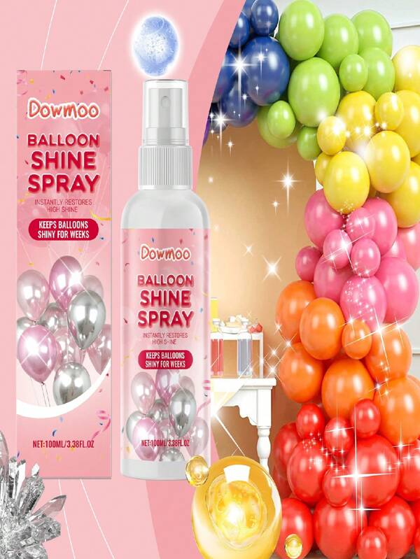 100ml Balloon Sheen Spray, It Enhances The Ambience Of Balloons And Has A Long-Lasting Effect, Creating A Textured Spray. The Balloon Spray Enhances The Sheen Of Balloons For A Long-Lasting Effect.