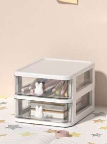 1 Piece Multifunctional Desktop Cosmetic Storage Box With Drawer, Large Capacity Waterproof And Dustproof Plastic Storage Box For Dressing Table, Manicure Tools, Nail Polish And Glue Storage - Multicolor - View 11