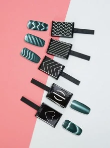 5 件猫眼多功能美甲磁力棒，美甲用品，美甲工具，美甲工具，返校，指甲，按压指甲的美甲工具，修甲修脚工具 - 黑色 - 查看 3