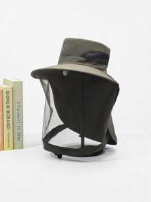 1 pieza Sombrero ligero y transpirable de protección solar de unicolor casual para hombre, versátil para actividades al aire libre y uso diario
