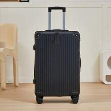 Maleta de viaje de gran capacidad de 24 pulgadas con cerradura con contraseña, adecuada para hombres, estudiantes y artículos de viaje esenciales - Negro - Ver 2