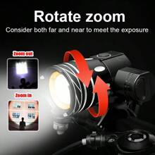 Mountain Bike Light T6 Bicycle Headlight Telescopic Zoom Spotlight With 360° Rotation, Super Bright Headlight Riding Equipment, Outdoor Riding Lights That Use Night Cycling Waterproof Urban Bike Light - Black - View 3