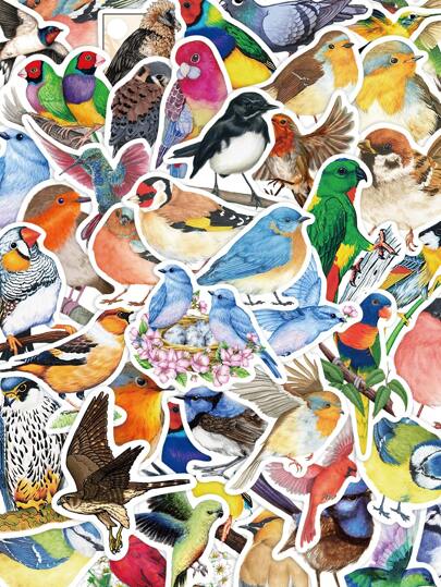 YWWBLD 50pcs Bird Stickers Handbook Notebook Laptop Mobile Phone Case Luggage Skateboard Helmet Decorative Stickers