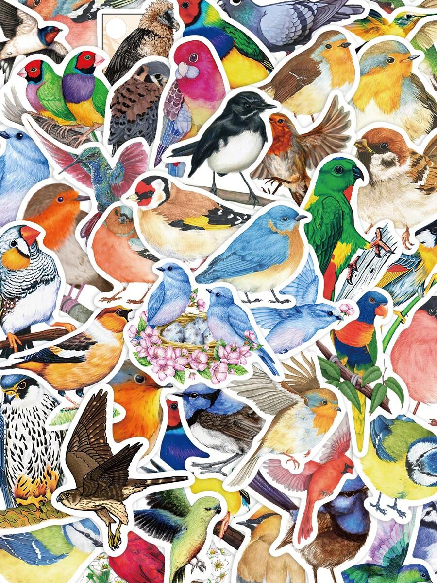 YWWBLD 50pcs Bird Stickers Handbook Notebook Laptop Mobile Phone Case Luggage Skateboard Helmet Decorative Stickers - Multicolor - View 1
