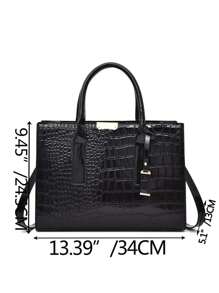 Bolso de mano tipo tote con estampado de cocodrilo falso, bolso de hombro de gran capacidad, bolso bandolera, bolso tipo tote con patrón de cocodrilo simple, bolso de hombro de piel sintética, bolso clásico de mujer, bolso de mujer para trabajo y casual, ideal para vuelta al cole, universidad, instituto, trabajo, empresas, ir y venir, bolso grande tipo tote, mejores ideas para el otoño, bolsos de trabajo llamativos para mujeres, mejor regalo del día de la madre