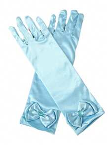 1 Pair Children's Satin Gloves Princess Satin Fabric Magic Gloves For Girl - Yellow - View 6