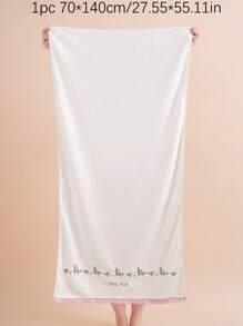 9/3/2/1 pieza Toalla de baño de felpa coral bordada con rosa, elemento floral de estilo pastoril y romántico, paño de lavado o toalla de baño suave y absorbente con encaje, decoración acogedora para el baño del hogar, regalo de San Valentín