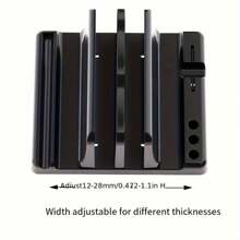 1 Giá đỡ laptop điều chỉnh được, thiết kế công thái học - Chất liệu ABS, Giá đỡ laptop để bàn điều chỉnh độ cao cho góc nhìn tốt nhất - Giá để đồ dọc tiết kiệm không gian, Tương thích với MacBook, iPad, máy tính bảng, Màu đen - Nhiều màu - Xem 8