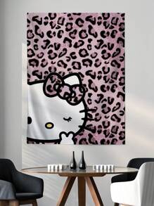 Sanrio 1 pieza Póster artístico de pared de Hello Kitty Sanrio, impresión artística en lienzo, un cartel ideal como regalo para el dormitorio, sala de estar, cocina, pasillo, decoración de pared, decoración de otoño, decoración de habitación, decoración de cumpleaños, regalos, regalos del día de San Valentín, animales modernos vintage Kuromi