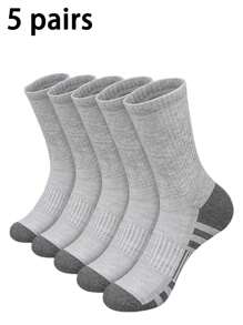 1 Par / 5 Pares / 10 Pares / 15 Pares / 20 Pares Meias Masculinas de Cano Médio, Meias Unissex Antimicrobiana, Absorventes de Umidade e Respiráveis, Adequadas para Corrida, Exercícios, Jogos de Bola, Ciclismo e Uso Diário