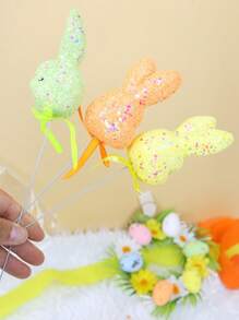 1sert(3pcs) - Rabbit Plug-In Set, Easter Foam Rabbit Plug-In, Suitable For General Easter Decoration And Celebration Activities, Scene Decoration, Theme Party Decoration - Multicolor - View 7