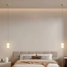 1 pieza Lámpara colgante LED moderna, ajustable a 3 colores, montaje al ras de la mitad metálica pulida con pantalla de acrílico, control de interruptor, cableado fijo, 110V-240V, incluye hardware de instalación - Apto para dormitorio, pasillo, iluminación acentuada