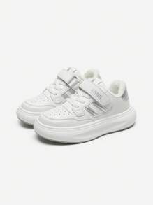 Annil Chaussures pour enfants. Chaussures de sport d'hiver pour filles chaudes avec doublure thermique. Chaussures rembourrées en deuxième couche. Petites chaussures blanches pour garçons.