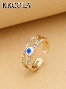 KKCOLA 1pc Devil's Eye Opening Ring, Fashion Jewelry Accessory For Women, Party, Beach, Holiday Gift, Daily Wear
