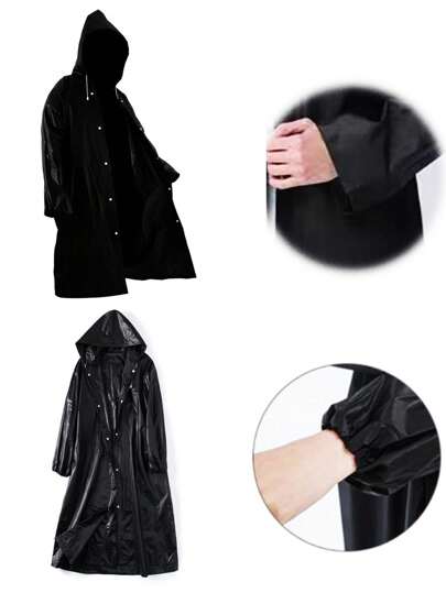 1pc White Eva Raincoat With Hood & Drawstring, Disposable, Full Body, Unisex, Outdoor Hiking Rainwear, Transparent & Portable Poncho For School, Office, Household, Travel Insulation, Galentines, Puppy, Carnival, Party Decorations, Spring Summer Picks, Brides Maid Gifts, Room, Bedroom Decor, Bedroom Decor, Beach, Travel, For Men, For Women, Vacation