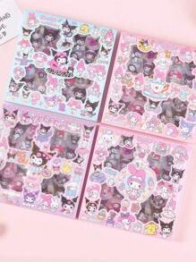Sanrio 100 pezzi/scatola Adesivi per scrapbooking, adesivi divertenti per bambini per DIY e planner, materiali decorativi per adesivi, cancelleria carina, adatti per studenti, forniture scolastiche, ritorno a scuola