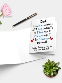 1pc Funny Dog Dad Fathers Day Card From Son Daughter, Cute Dog Dad Gifts For Men, Happy Father's Day Card For Him, Father's Day Greeting Card For Fathers Day, Birthday - Multicolor - View 5