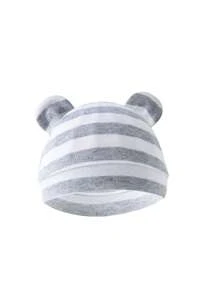 3顶新生儿熊耳帽，防抓针织婴儿帽，男女通用婴儿医院帽