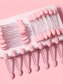 10/20/50Pcs Nail Art Brush Double Sided Chrome Pink Black Multifunctional Nail Brush Nail Powder Applicator Sponge Sticks Nail Supplies Equipment Coloring Tool - Multicolor - View 3