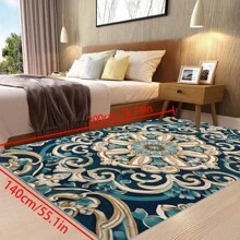 1pc 700g/Sqm Crystal Velvet Pile Area Rug, Bohemian Style Solid Color Carpet, Soft Anti-Slip Washable Rug For Living Room, Bedroom, Kitchen, Office, Home Decor, Modern Bedroom Small Rugs