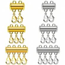 6 cái/hộp Móc khóa từ giữ màu cho vòng cổ, vòng tay, phụ kiện trang sức thiết kế nhiều sợi - Màu hỗn hợp - Xem 1