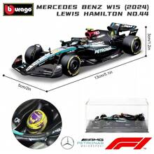 Burago Bburago 1:43 2024 Mercedes AMG F1 W15 #44 Modelo de carro NOVO NA CAIXA Coleções de veículos para brincar