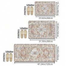 1pc Creative Multicolor Bohemian Printed Doormat, Soft Anti-Slip Water Absorbent Machine Washable Rectangular Low Pile Rug For Living Room, Bedroom, Kitchen, Laundry - Multicolor - View 3