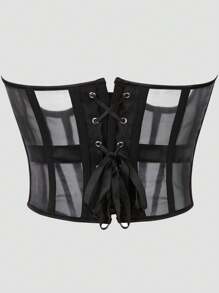 Robe de soirée pour femme avec une ceinture corset à fermeture éclair métallique courte pour cincher la taille et aplatir le ventre, dans un style de cour.