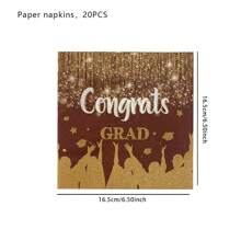 20 片毕业派对一次性餐巾，毕业餐巾毕业鸡尾酒餐巾祝贺毕业主题派对午餐餐巾毕业派对用品 - 彩色 - 查看 12