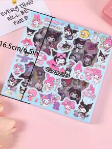 Sanrio 100 pezzi/scatola Adesivi per scrapbooking, adesivi divertenti per bambini per DIY e planner, materiali decorativi per adesivi, cancelleria carina, adatti per studenti, forniture scolastiche, ritorno a scuola