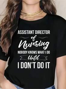 Assistant Director Of Nursing - Nobody Knows What I Do T-Shirt - Soft 100% Cotton, Breathable, Short Sleeve, Casual, Summer Outdoor Essential For Men Women - Perfect For Daily Wear, Hiking, And Travel