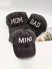 3-in-1 bestickte "DAD MOM MINI" Washed Baseballkappe, verstellbarer Outdoor Lässig Sonnenhut für Frühling/Herbst Reisen Strand Urlaub, Y2K Eltern-Kind-Stil
