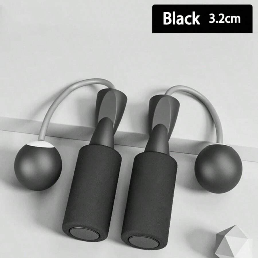 1 Heavy Duty Wireless Jump Rope, Fitness Jump Rope With Large Ball, Suitable For Home Indoor Sports, Fat Burning - Black - View 1