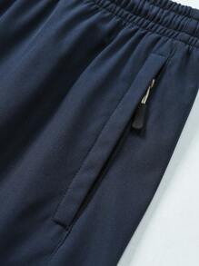 شورت صيفي للرجال برضاقة فضفاضة، مقاس كبير الحجم، خفيف الوزن، بطول 5 بوصات، للبسكتبول الأمريكي والجري - الأزرق - مشاهدة 3