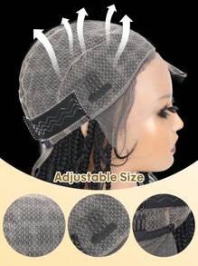 全蕾丝编织假发，手工编织波浪形蕾丝前部假发，200% 密度透气蕾丝假发，适合日常佩戴 - 彩色 - 查看 7