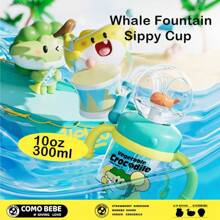 [COMOBEBE]Spill-Proof Tritan Whale Fountain Sippy Cup, 10oz Unique Drinkware For Kids. Perfect Gift For Everyday Drinks And Fun Hydration - 粉色 - 查看 2