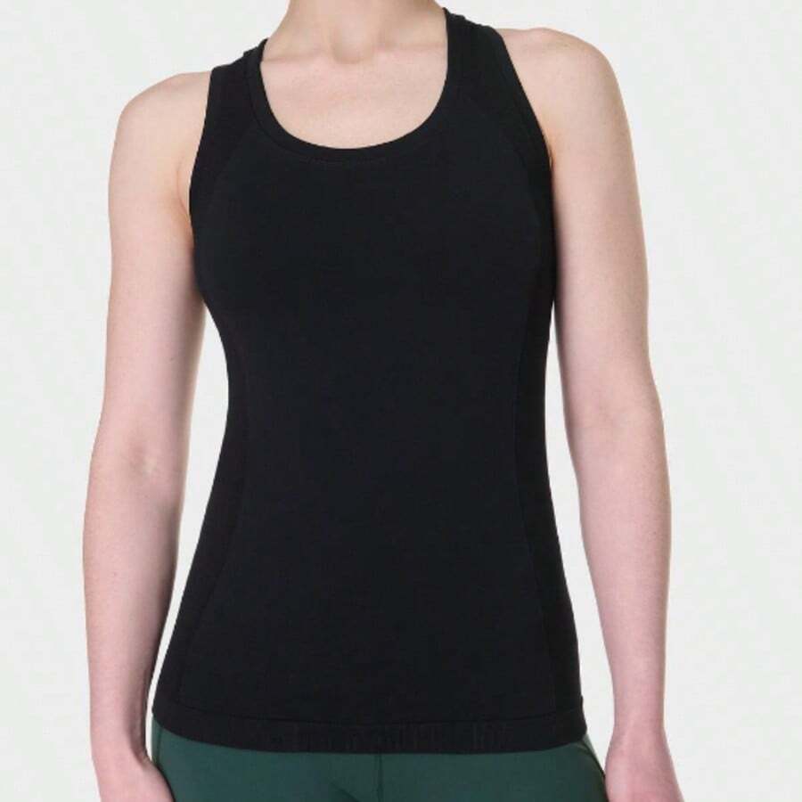 Athlete Seamless Workout Tank Top - Black - View 1