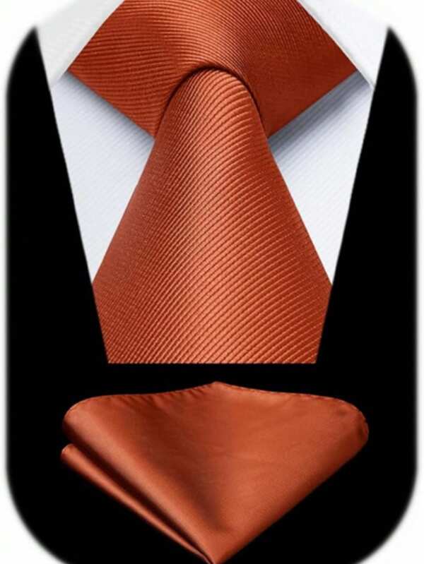 Gravata Masculina Slim Terracota com Textura Riscadinha - Elegância e Modernidade para Eventos Formais