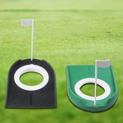 1 st hästskoformad golfputtränare, plastmaterial, grön för träning inomhus och utomhus