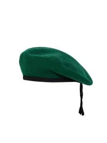 1 Berretto alla francese in lana da uomo, basco di colore unito, berretto militare regolabile da indossare in tutte le stagioni