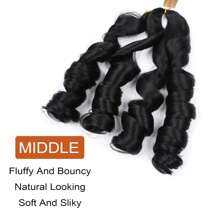 French Curly Braiding Hair 24 Inch 1/3/8Packs Curly Braiding Hair Pre Stretched French Curls Braiding Hair French Curl Crochet Braids Loose Wavy Curl Braiding Hair Extensions