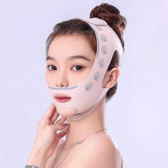 Facial Bandage V-Shape Slimming Mask, Skin Color V-Shape Chin Strap, Reusable Face Lift Mask For Sleeping, Workout And Yoga