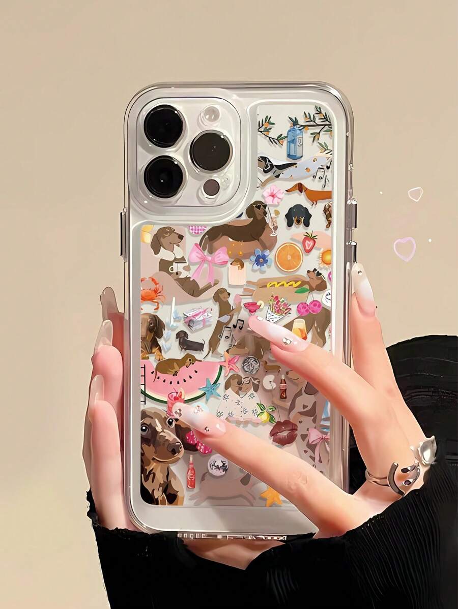 1 Ốp lưng điện thoại TPU trong suốt chống vân tay họa tiết chó xúc xích tương thích với iPhone 13, 11, 14 Pro Max, 13 Pro, 15/15 Plus/15 Pro/15 Pro Max/12/12 Pro/12 Pro Max/14/14 Pro/13 Pro Max và các mẫu khác - Nhiều màu - Xem 1
