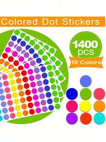 Juego de 700 etiquetas de codificación de colores redondas, 10 colores de etiquetas de puntos circulares, suministros de oficina para estudiantes y maestros, etiquetas de canasta, pegatinas para maestros, recompensas para el aula, pegatinas surtidas, pegatinas para maestros, pegatinas de puntos