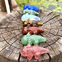 1 Pc Red Obsidian Axolotl Carvings, Crystal Salamander Cub Carving, Crystal Gift, Home Decor - Red Obsidian Axolotl - View 2