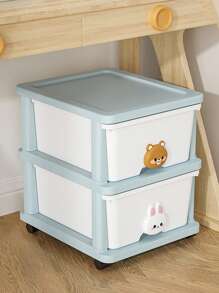 1 Pc Multi-Functional Plastic Storage Cabinet With Drawers, Desktop File Organizer Box, 2-6 Tiers Options, 34cm/13.4" Wide, Multi-Purpose Storage Box For Bedroom & Home, Durable Plastic Drawer Type Storage Cabinet, Toy Organizer