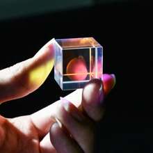 Optischer Glas X-Würfel doppelbrechender Würfel: RGB Kombinierer Teilerprismus, Bildungsgeschenk, Klassenzimmer-Physik, geeignet für Alter 14+